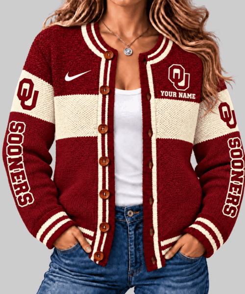 Oklahoma Sooners NCAA Fleece Color Block Cardigan