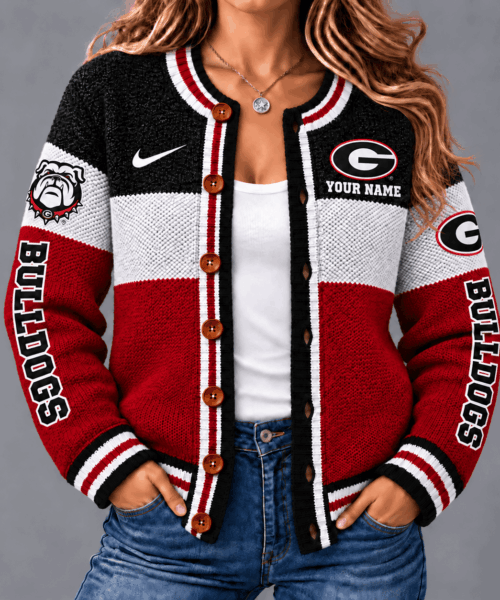 Georgia Bulldogs NCAA Fleece Color Block Cardigan