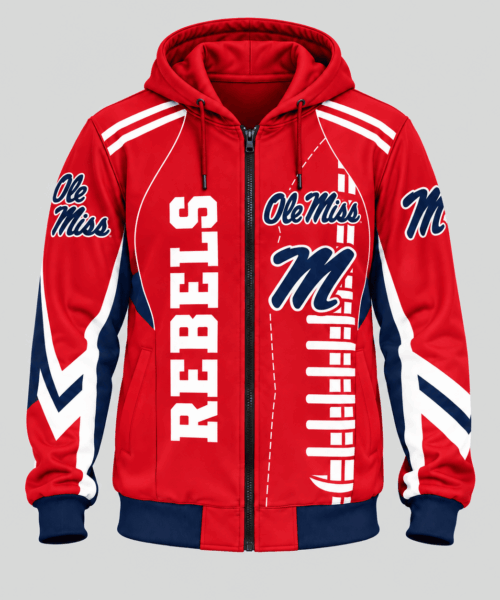 Ole Miss Rebels NCAA Football Lace Zip Hoodie