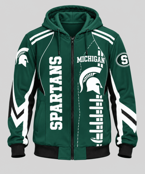 Michigan State Spartans NCAA Football Lace Zip Hoodie