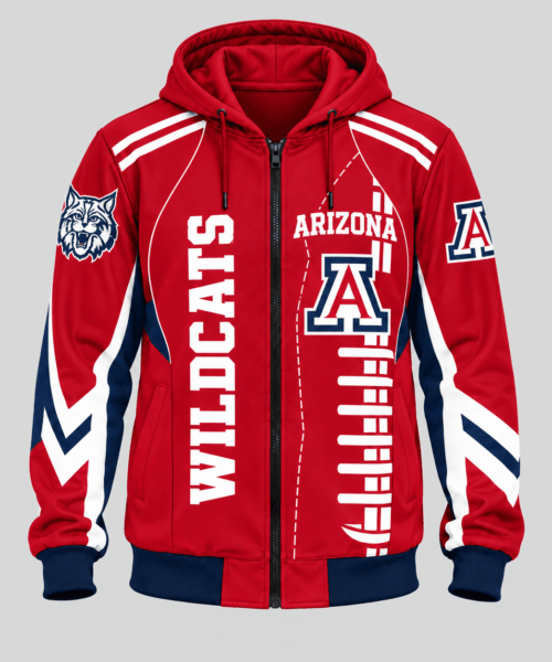Arizona Wildcats NCAA Football Lace Zip Hoodie