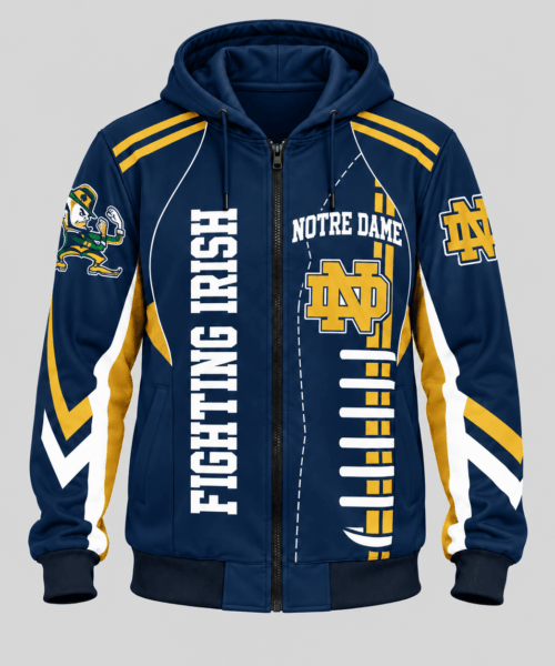 Notre Dame Fighting Irish NCAA Football Lace Zip Hoodie