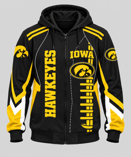 Iowa Hawkeyes NCAA Football Lace Zip Hoodie