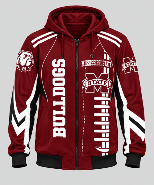 Mississippi State Bulldogs NCAA Football Lace Zip Hoodie