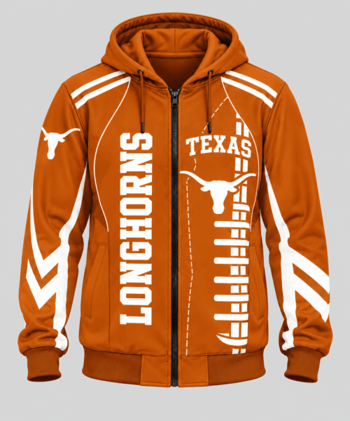 Texas Longhorns NCAA Football Lace Zip Hoodie