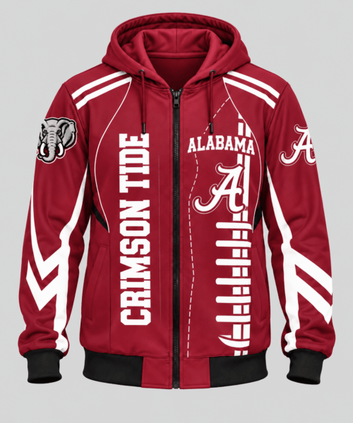 Alabama Crimson Tide NCAA Football Lace Zip Hoodie