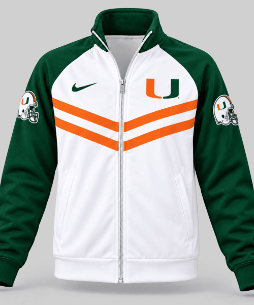 Miami Hurricanes NCAA Chevron Stripe Track Jacket