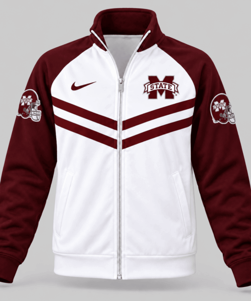 Mississippi State Bulldogs NCAA Chevron Stripe Track Jacket