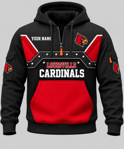 Louisville Cardinals NCAA Utility Panel Half Zip Hoodie