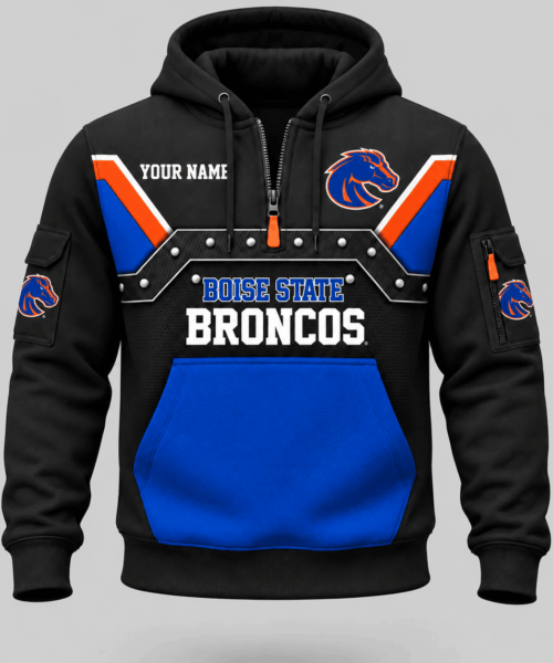 Boise State Broncos NCAA Utility Panel Half Zip Hoodie