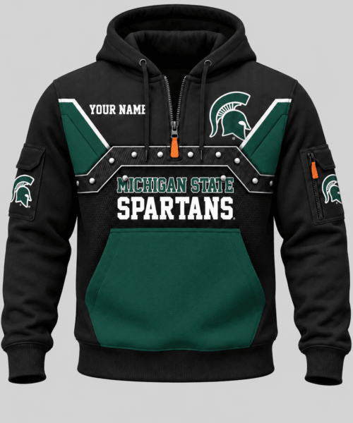 Michigan State Spartans NCAA Utility Panel Half Zip Hoodie