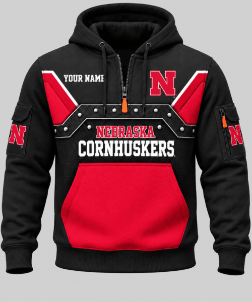 Nebraska Cornhuskers NCAA Utility Panel Half Zip Hoodie