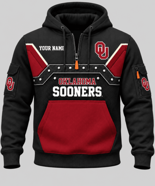Oklahoma Sooners NCAA Utility Panel Half Zip Hoodie