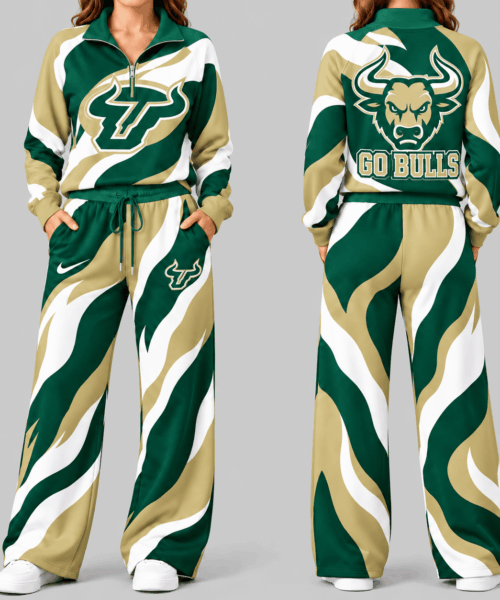 South Florida Bulls NCAA Wave Pattern Mascot Quarter Zip Set