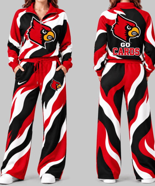 Louisville Cardinals NCAA Wave Pattern Mascot Quarter Zip Set