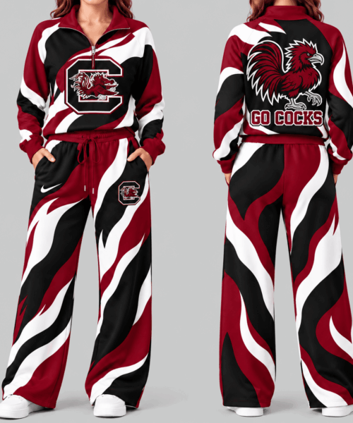 South Carolina Gamecocks NCAA Wave Pattern Mascot Quarter Zip Set