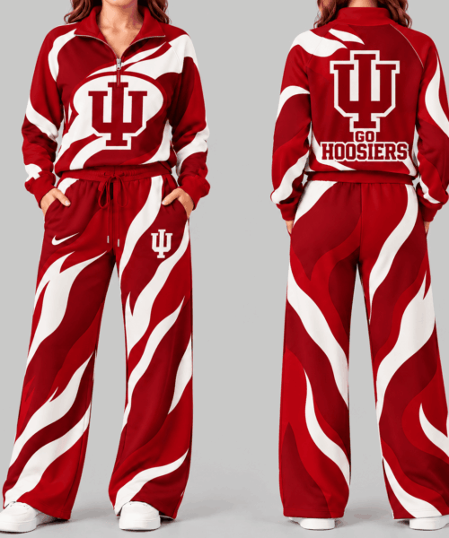 Indiana Hoosiers NCAA Wave Pattern Mascot Quarter Zip Set
