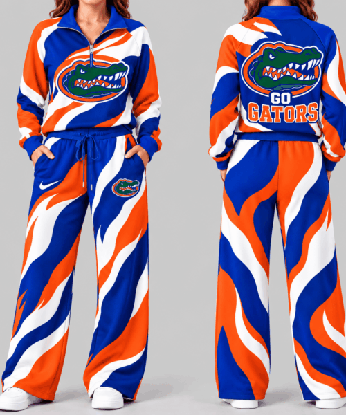 Florida Gators NCAA Wave Pattern Mascot Quarter Zip Set