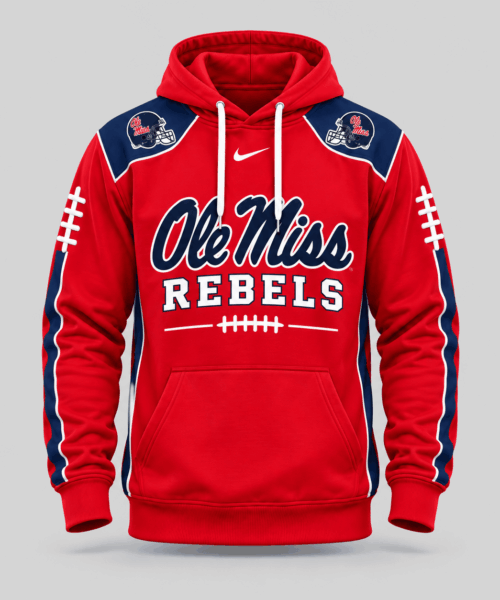 Ole Miss Rebels NCAA Football Laces Sleeve Hoodie