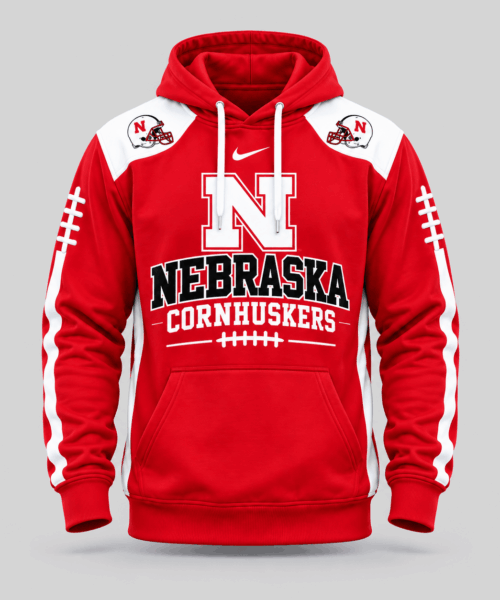 Nebraska Cornhuskers NCAA Football Laces Sleeve Hoodie