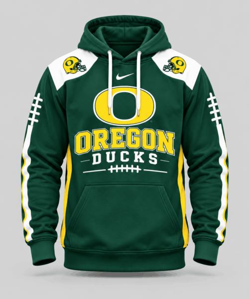 Oregon Ducks NCAA Football Laces Sleeve Hoodie