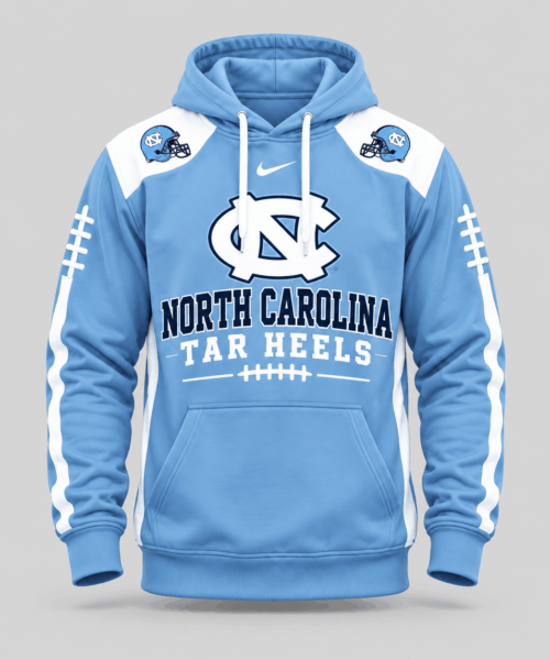 North Carolina Tar Heels NCAA Football Laces Sleeve Hoodie