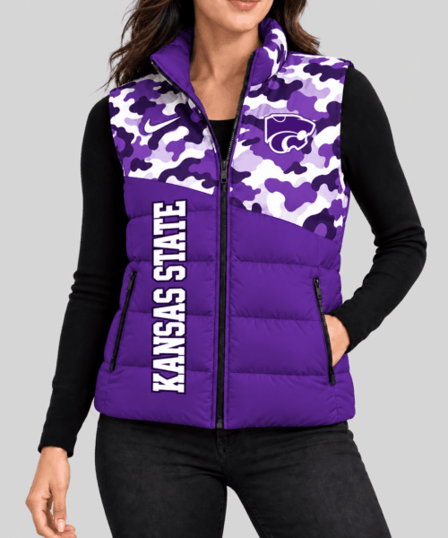 Kansas State Wildcats NCAA Camo Panel Puffer Vest