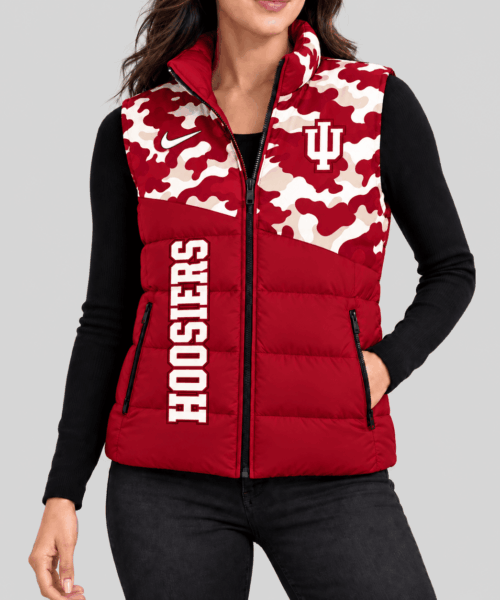 Indiana Hoosiers NCAA Camo Panel Puffer Vest