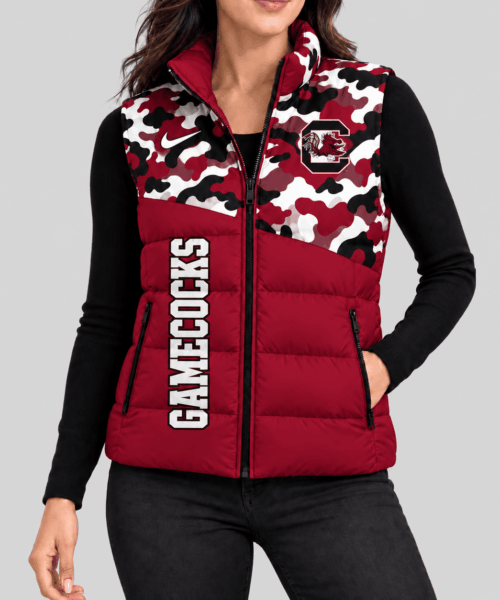 South Carolina Gamecocks NCAA Camo Panel Puffer Vest