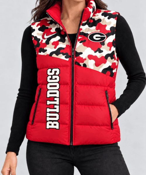 Georgia Bulldogs NCAA Camo Panel Puffer Vest