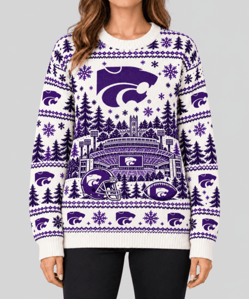 Kansas State Wildcats NCAA Stadium Christmas Knit Sweater