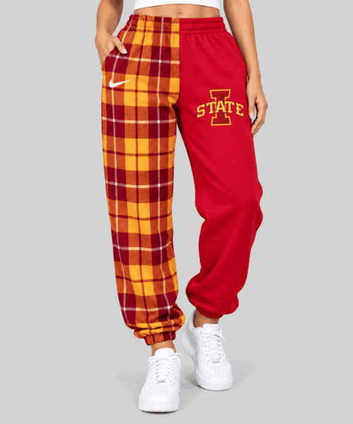 Iowa State Cyclones NCAA Plaid Split Jogger Pants