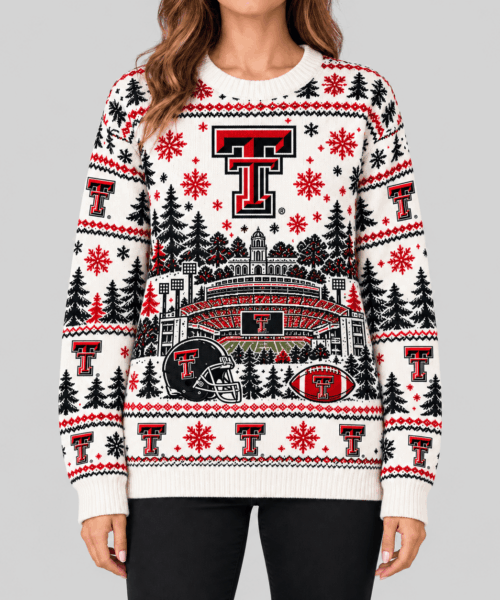 Texas Tech Red Raiders NCAA Stadium Christmas Knit Sweater