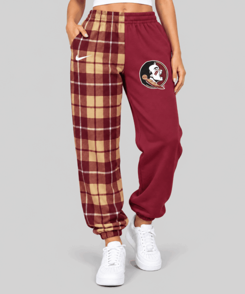 Florida State Seminoles NCAA Plaid Split Jogger Pants