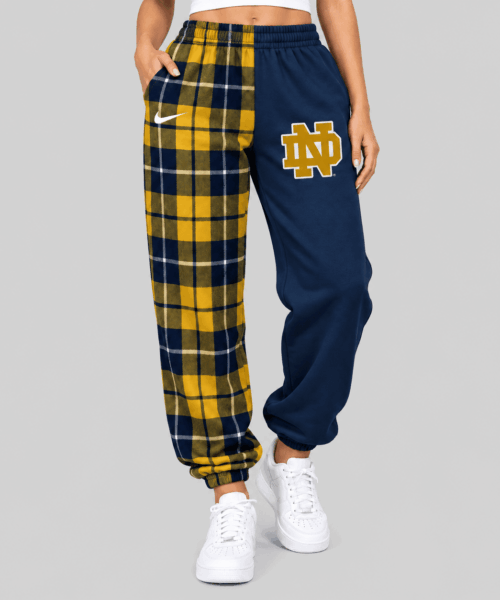 Notre Dame Fighting Irish NCAA Plaid Split Jogger Pants