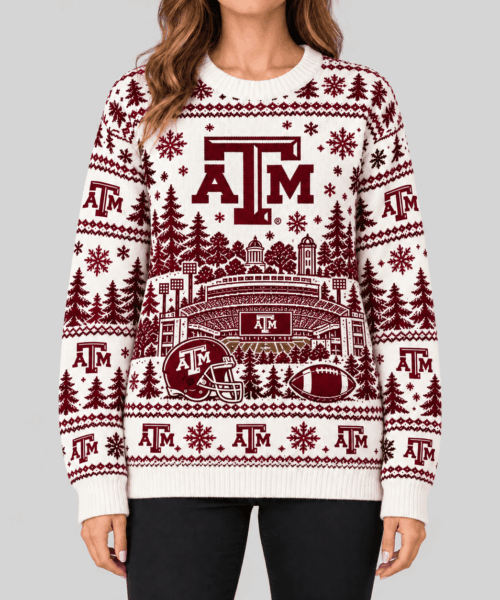 Texas A&M Aggies NCAA Stadium Christmas Knit Sweater