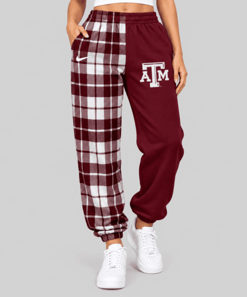 Texas A&M Aggies NCAA Plaid Split Jogger Pants