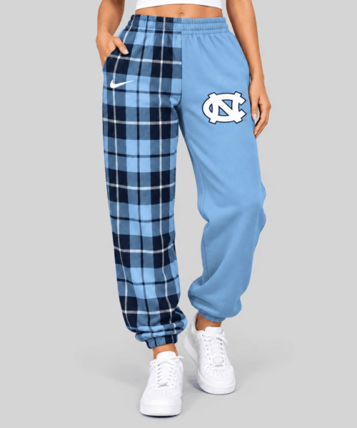 North Carolina Tar Heels NCAA Plaid Split Jogger Pants
