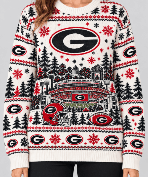 Georgia Bulldogs NCAA Stadium Christmas Knit Sweater
