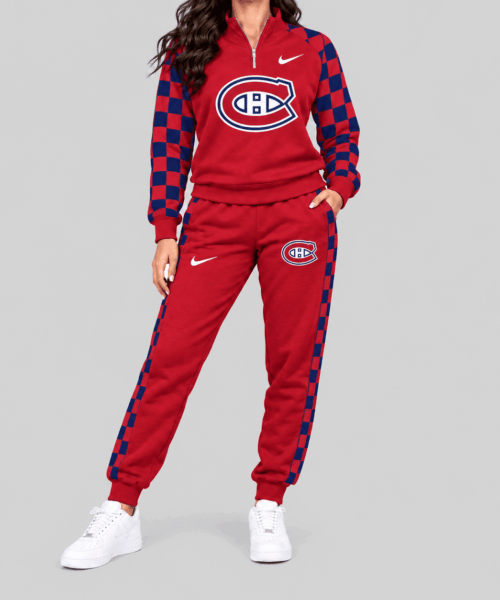 Montreal Canadiens NHL Checkerboard Sleeve Quarter Zip Set