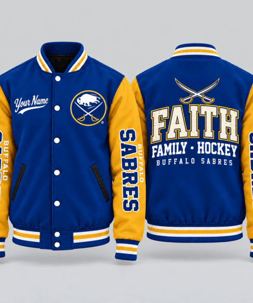 Buffalo Sabres NHL Faith Family Football Varsity Jacket