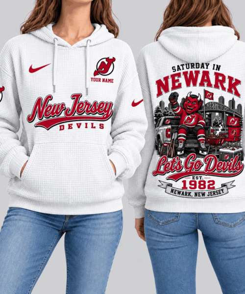 New Jersey Devils NHL Saturday Gameday Waffle Hoodie
