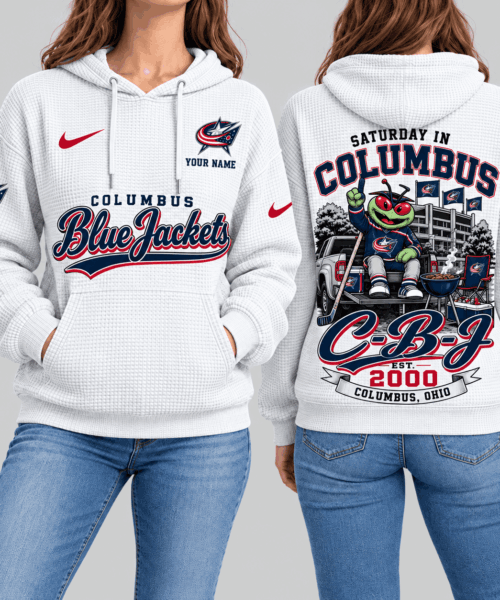 Columbus Blue Jackets NHL Saturday Gameday Waffle Hoodie