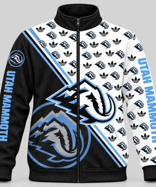 Utah Mammoth NHL Diagonal Split Logo Pattern Jacket