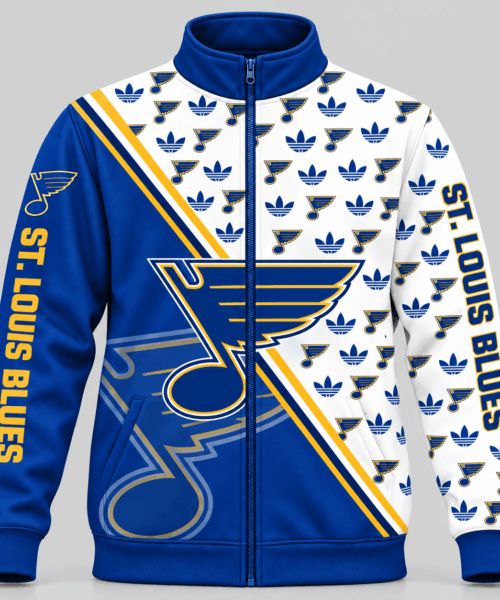 St. Louis Blues NHL Diagonal Split Logo Pattern Jacket
