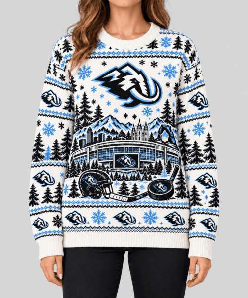 Utah Mammoth NHL Stadium Christmas Knit Sweater