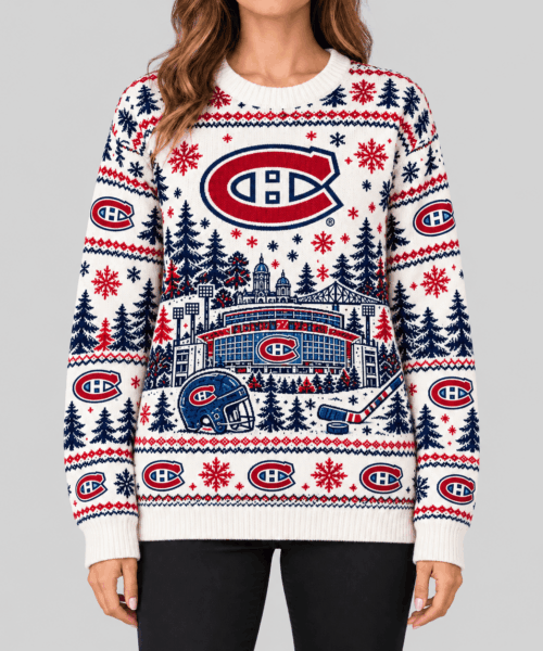 Montreal Canadiens NHL Stadium Christmas Knit Sweater