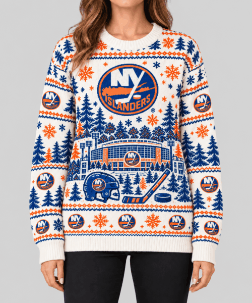 New York Islanders NHL Stadium Christmas Knit Sweater