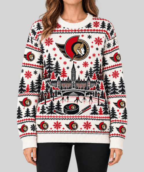 Ottawa Senators NHL Stadium Christmas Knit Sweater