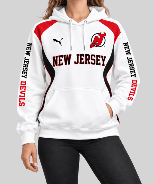 New Jersey Devils NHL Contrast Panel Wordmark Hoodie